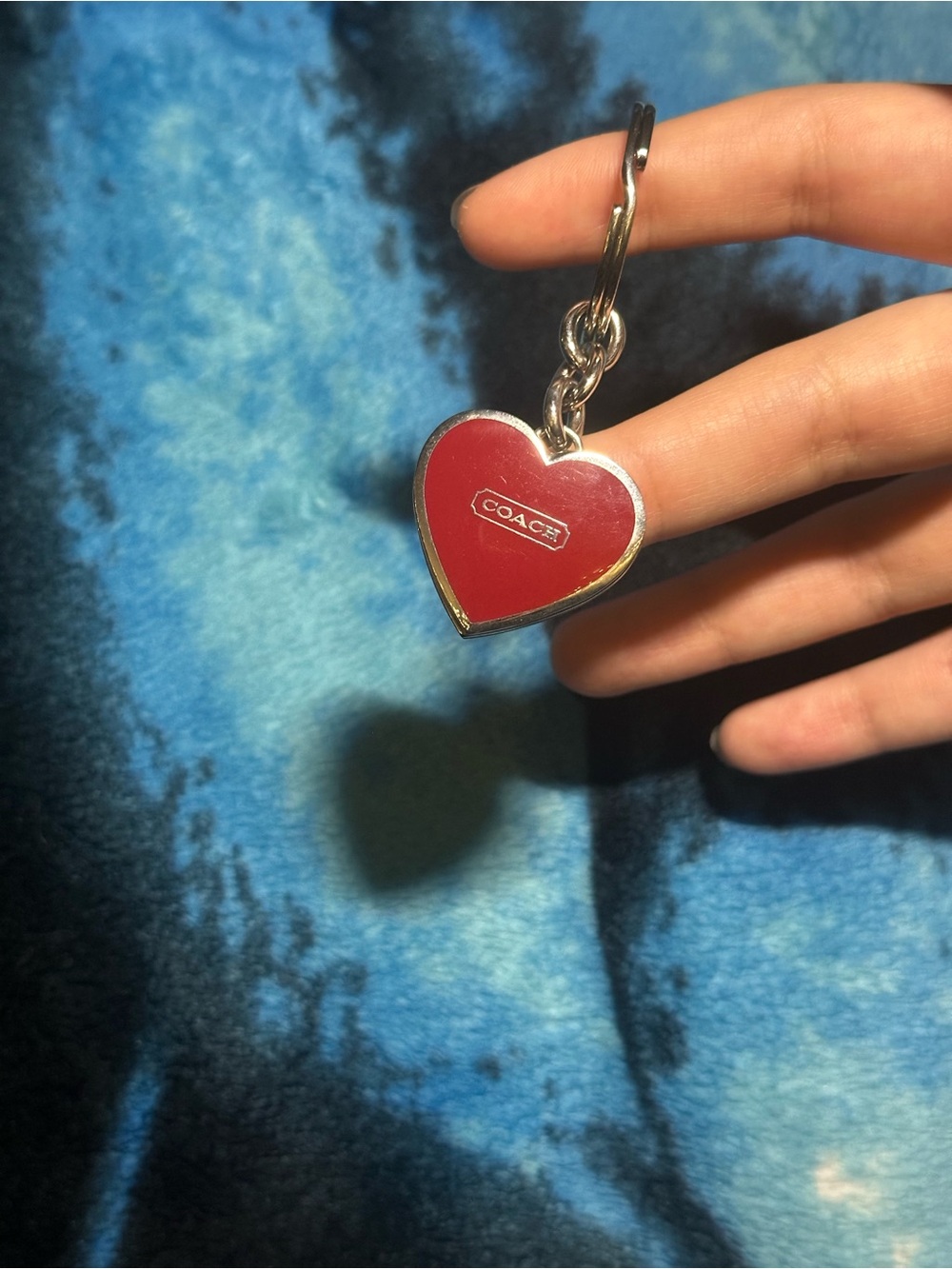 Vintage Coach Heart Locket Keychain